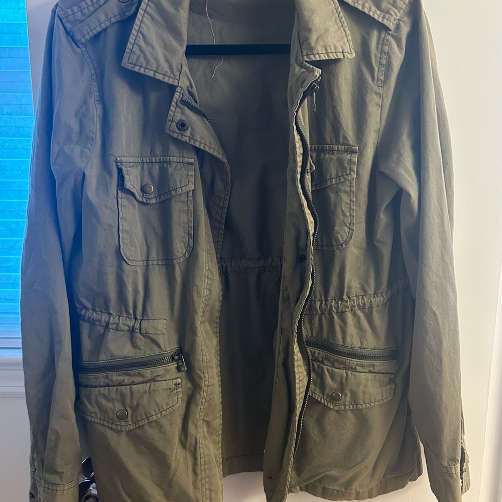 Lily Aldridge for Velvet Army Utility Style Lightweight Full Zip Jacket